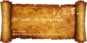 Árpási Brigitta névjegykártya