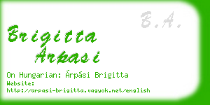 brigitta arpasi business card