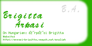 brigitta arpasi business card